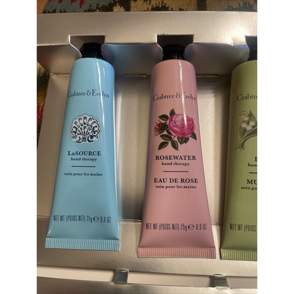 Lot 6 Crabtree & Evelyn Hand Therapy Cream LaSource, Rosewater, Lily, Summer - Picture 4 of 4